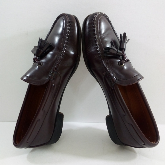 Nettleton Women 6.5 Narrow Luxury Vintage Tassel Burgundy Leather Loafers 12582 - Picture 5 of 8